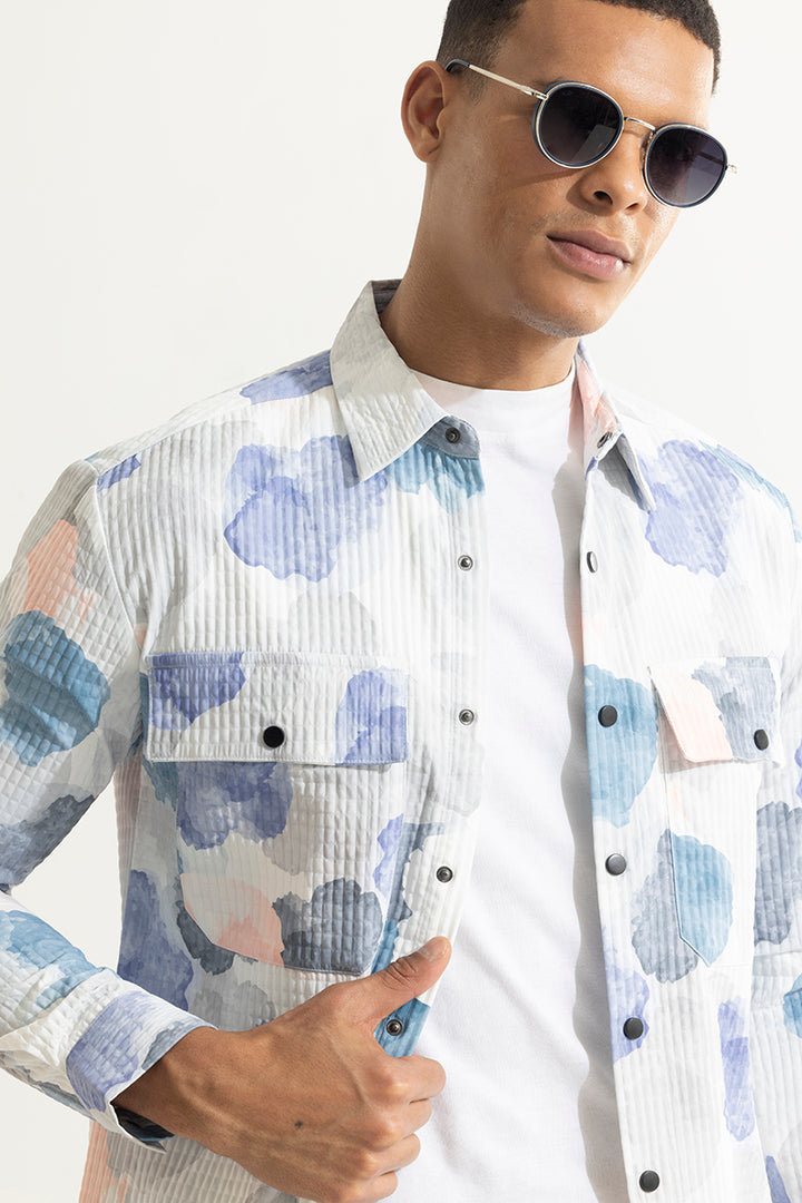 Floral Abstract White Shirt