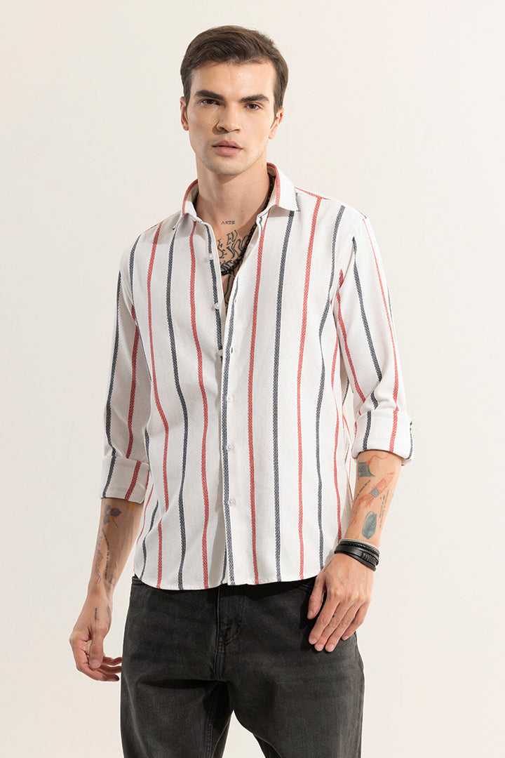 Mod Stripe White Shirt