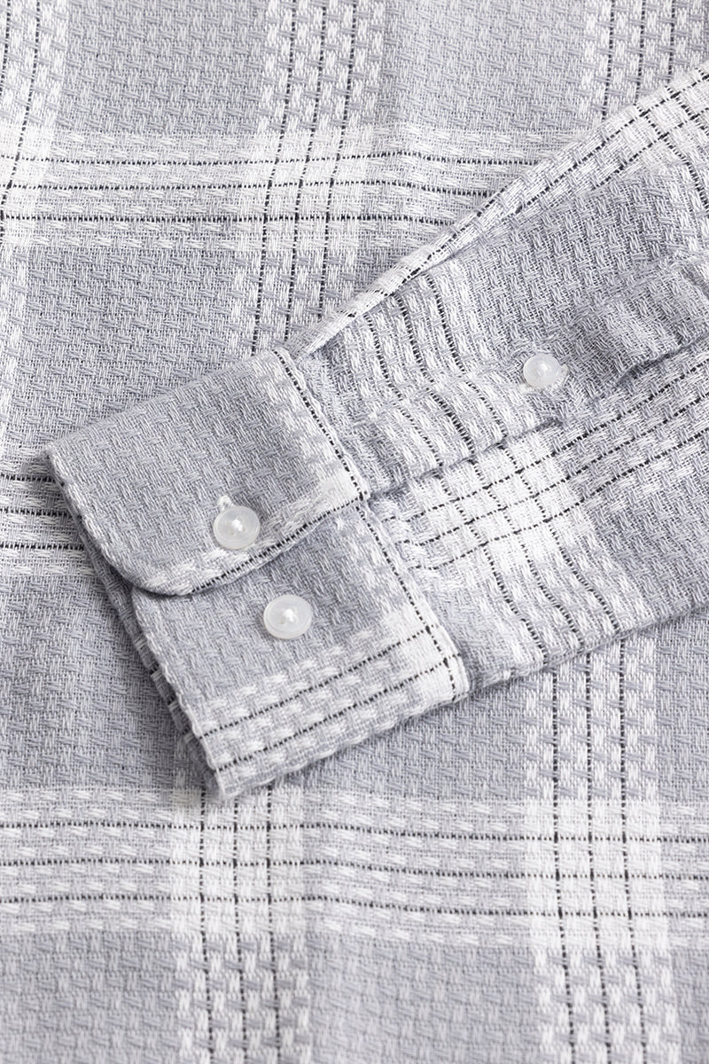 Compact Box Checks Grey Shirt