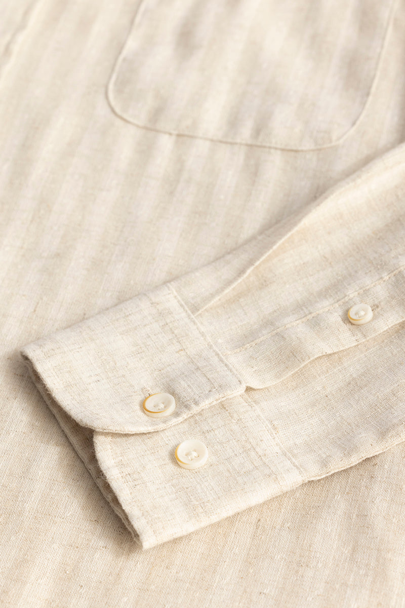 NanoStripe Beige Linen Shirt