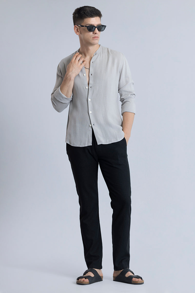 Buy Men's Coastal Linen Grey Shirt Online