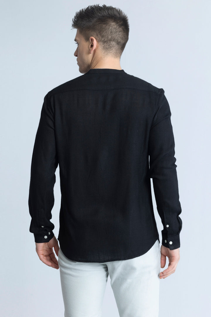 Coastal Linen Black Shirt