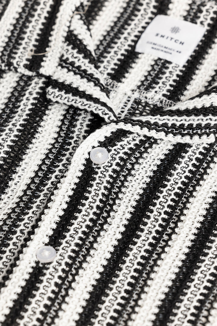 Artisanal Crochet Black Shirt