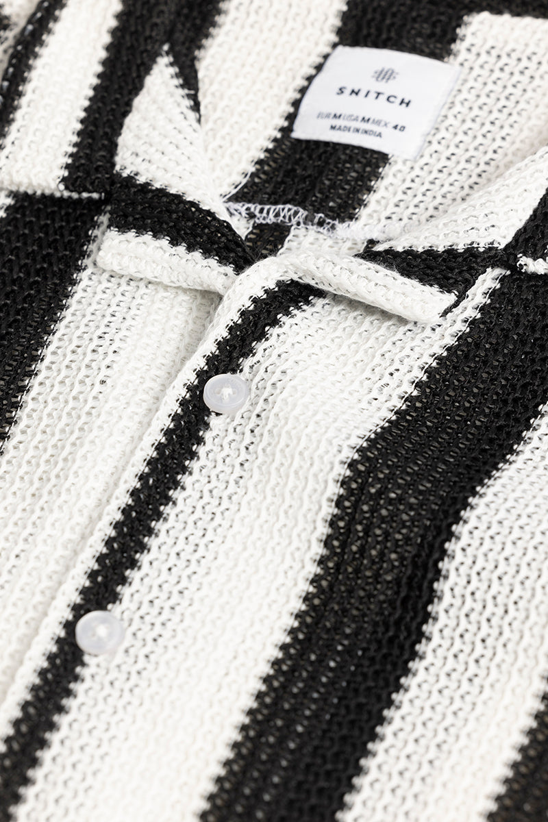 Artisanal Crochet White Shirt