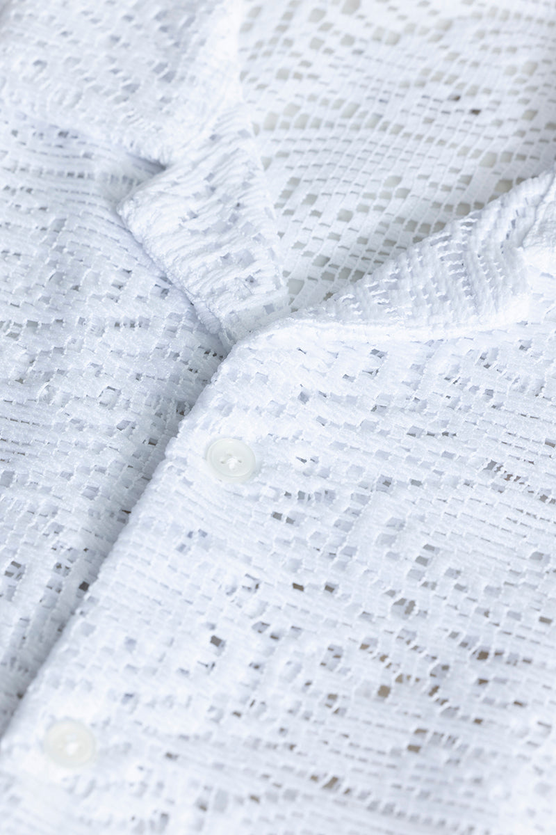 Dual Fusion White Crochet Shirt