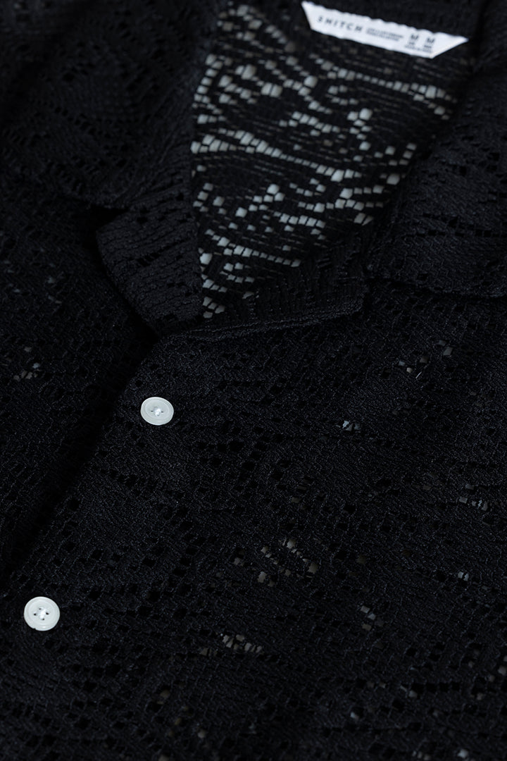 Dual Fusion black Crochet Shirt