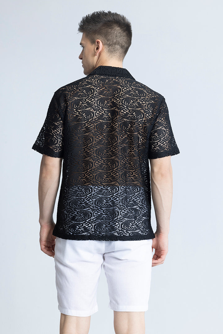 Dual Fusion black Crochet Shirt