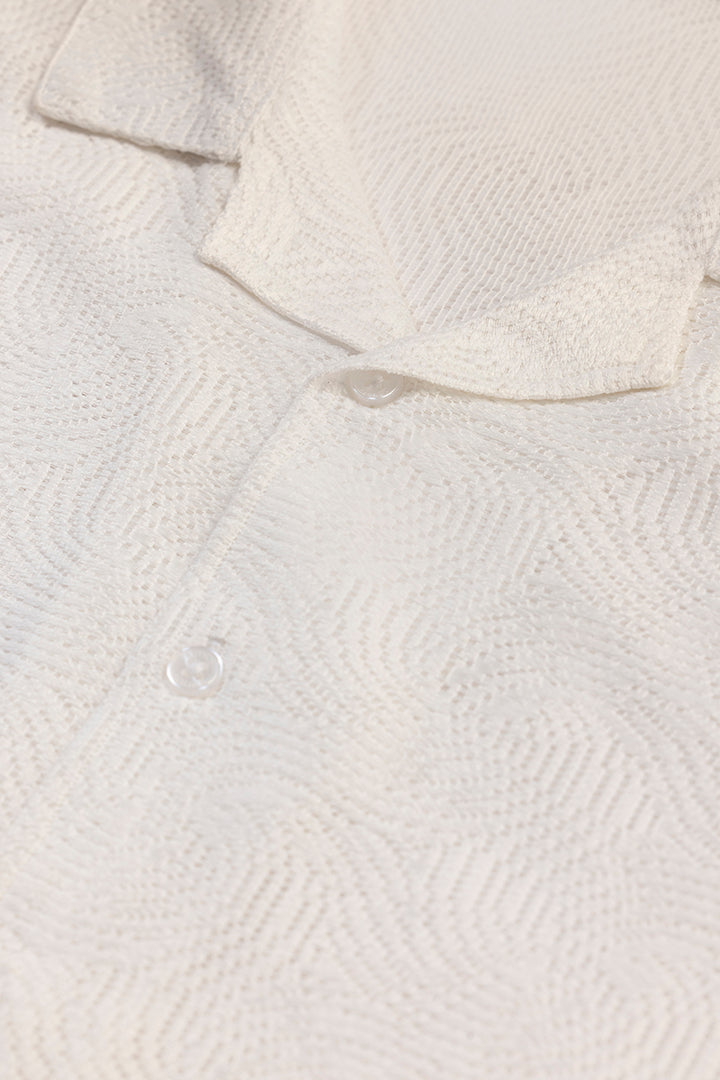 Intricate White Crochet Shirt