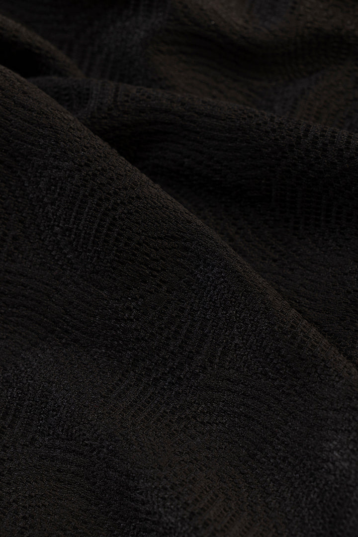 Intricate Black Crochet Shirt