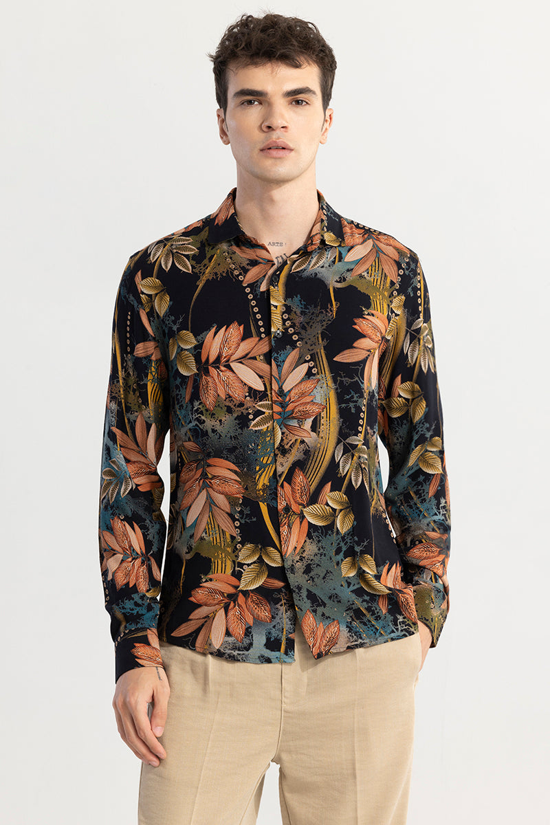 Flowerie Brown Shirt