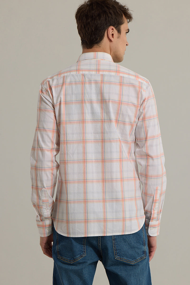 Classic Grid Peach Checks Shirt