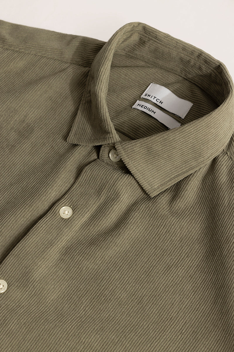FineCord Green Corduroy Shirt