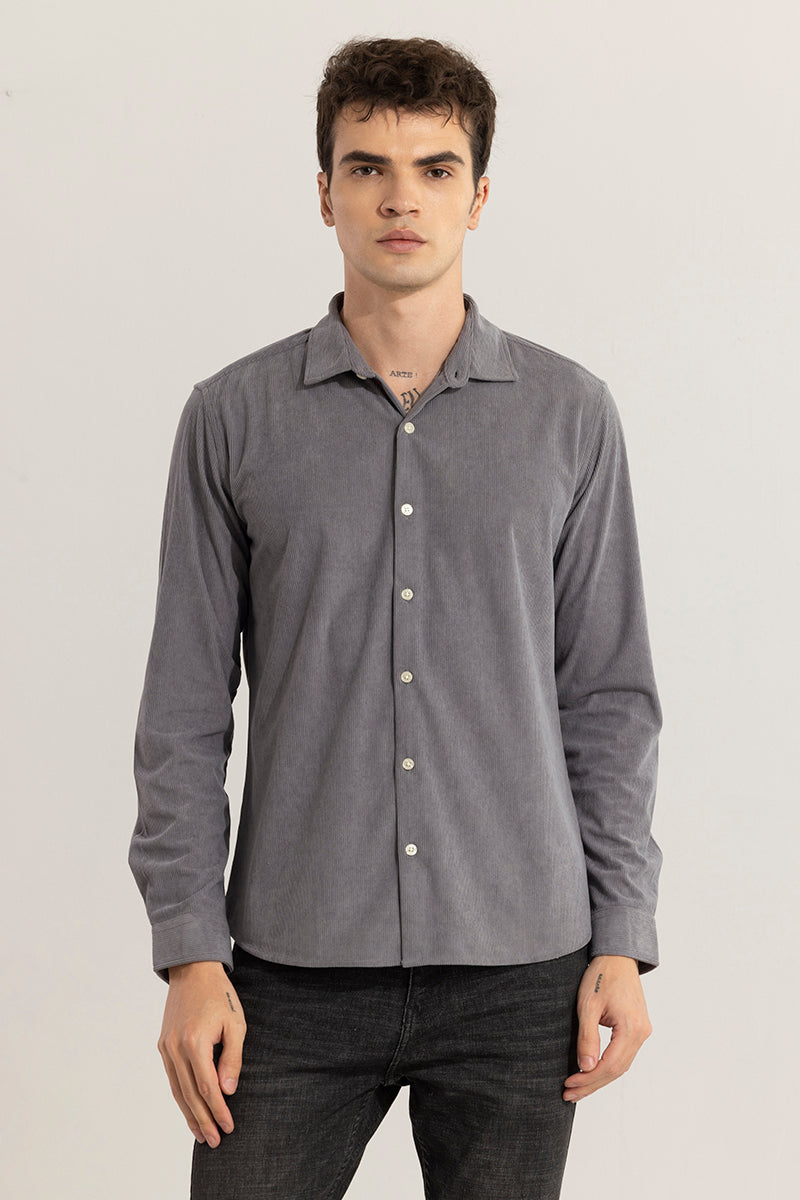 FineCord Grey Corduroy Shirt