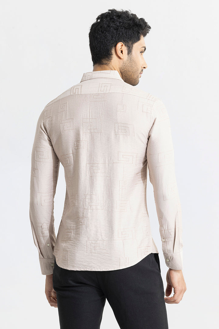 Artisanal Stitch Khaki Shirt
