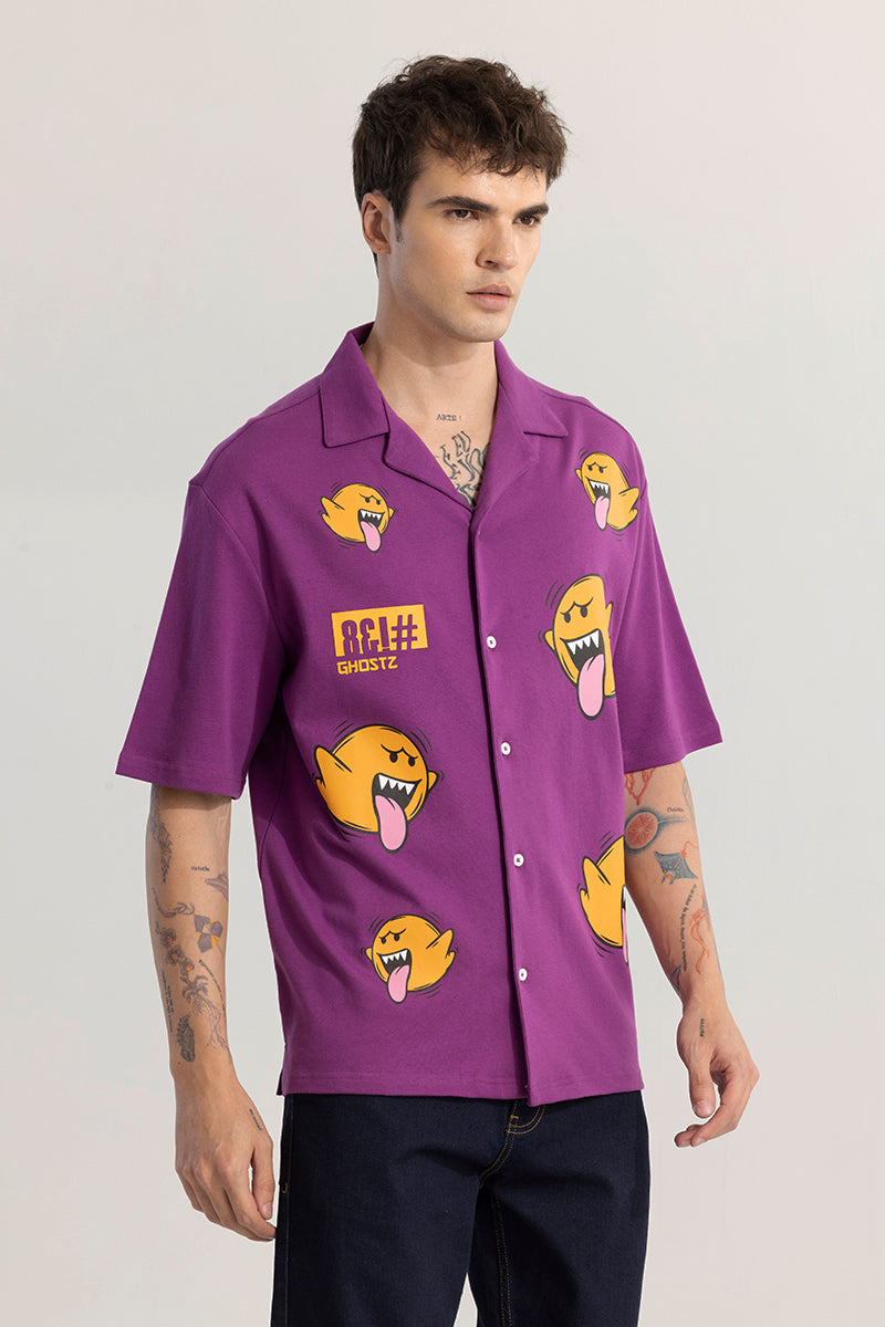Ghostz Purple Oversized Shirt