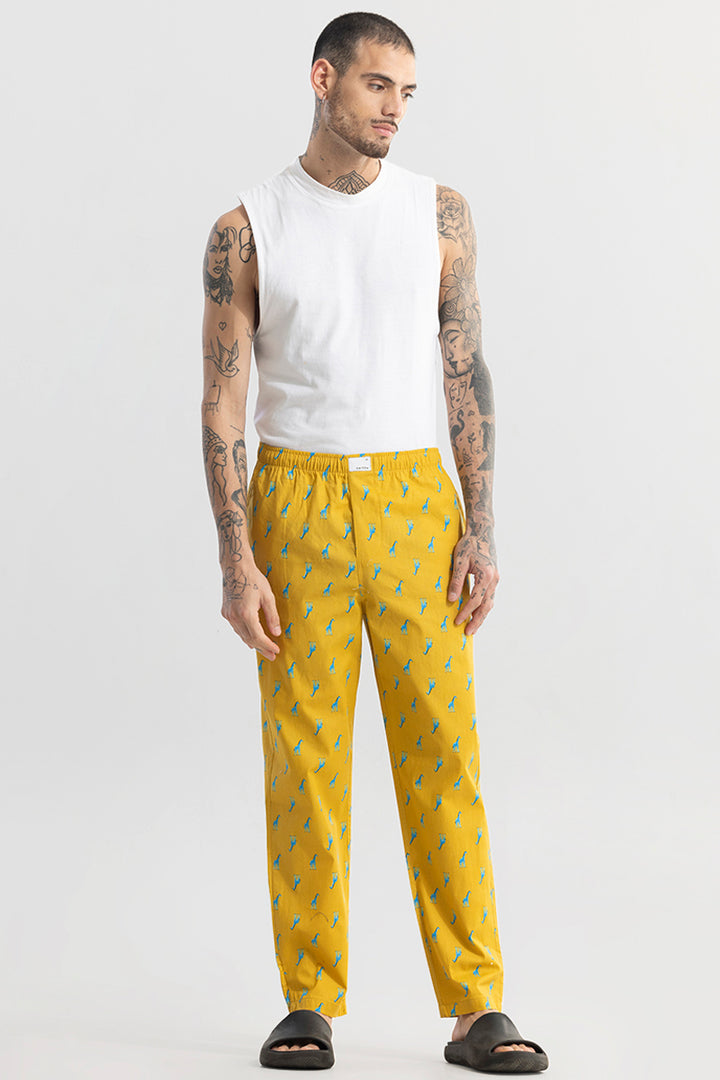 Giraffe Print Yellow Pyjama