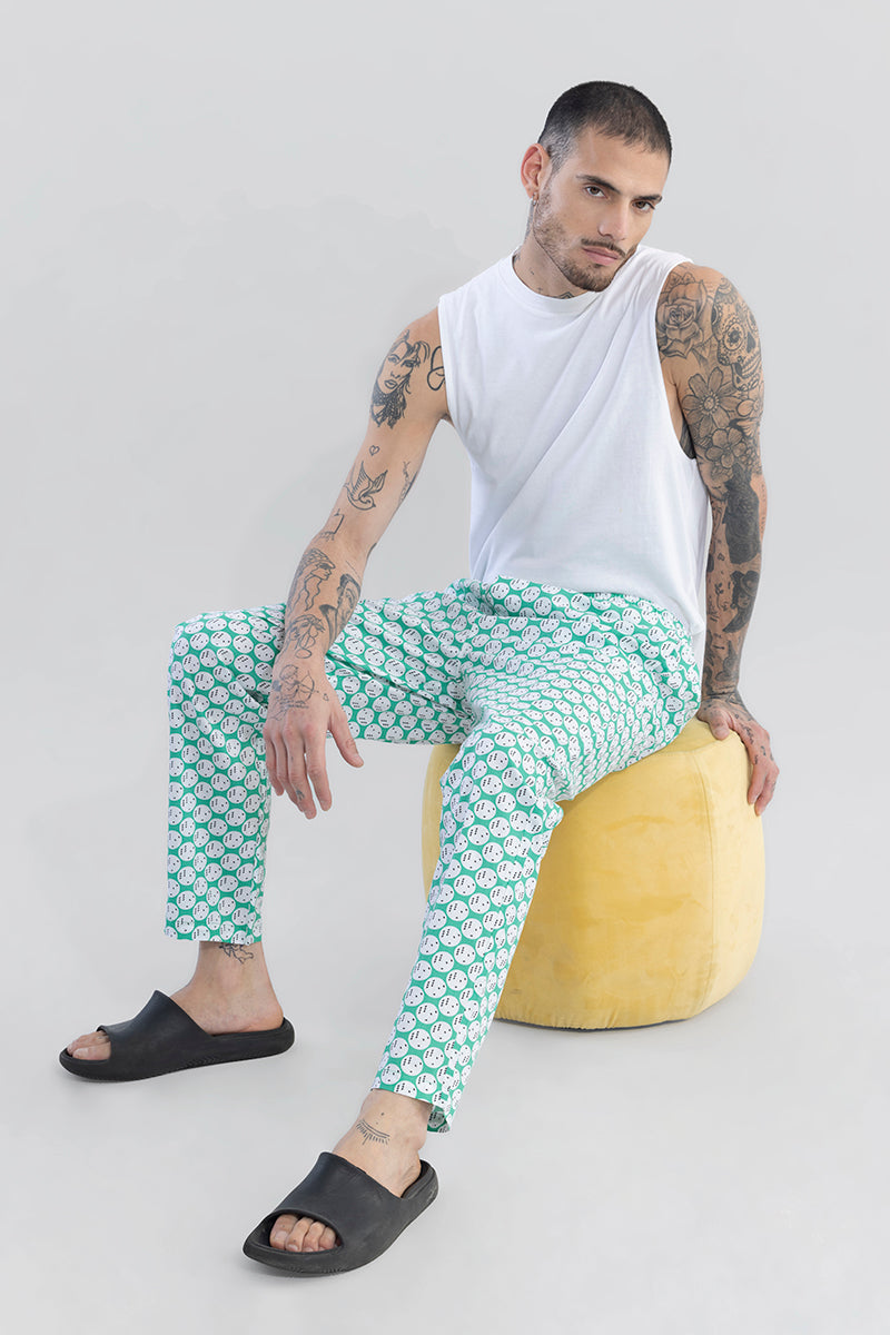 Dice Print Aqua Green Pyjama