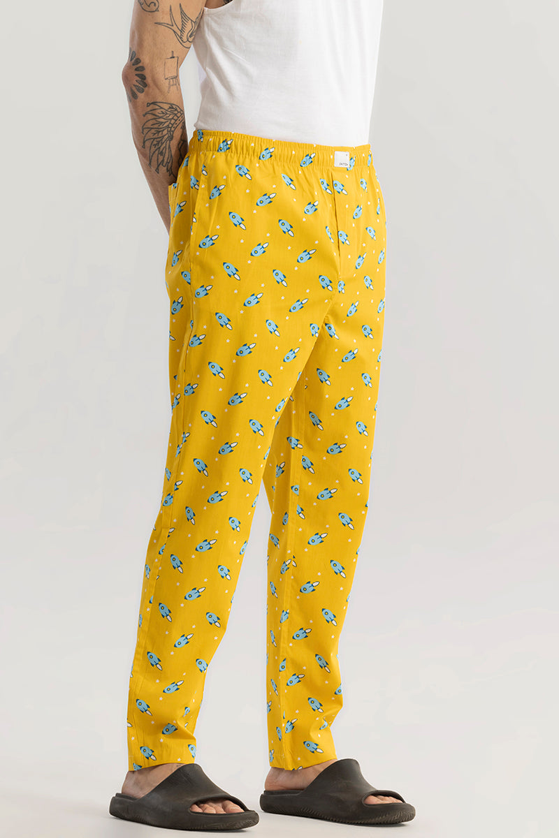 Rocket Print Yellow Pyjama