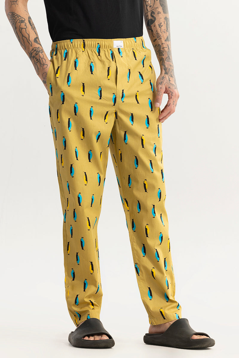 Penquin Print Yellow Pyjama