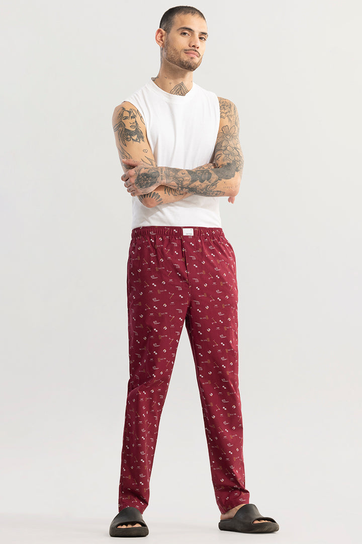 Urban Print Maroon Pyjama