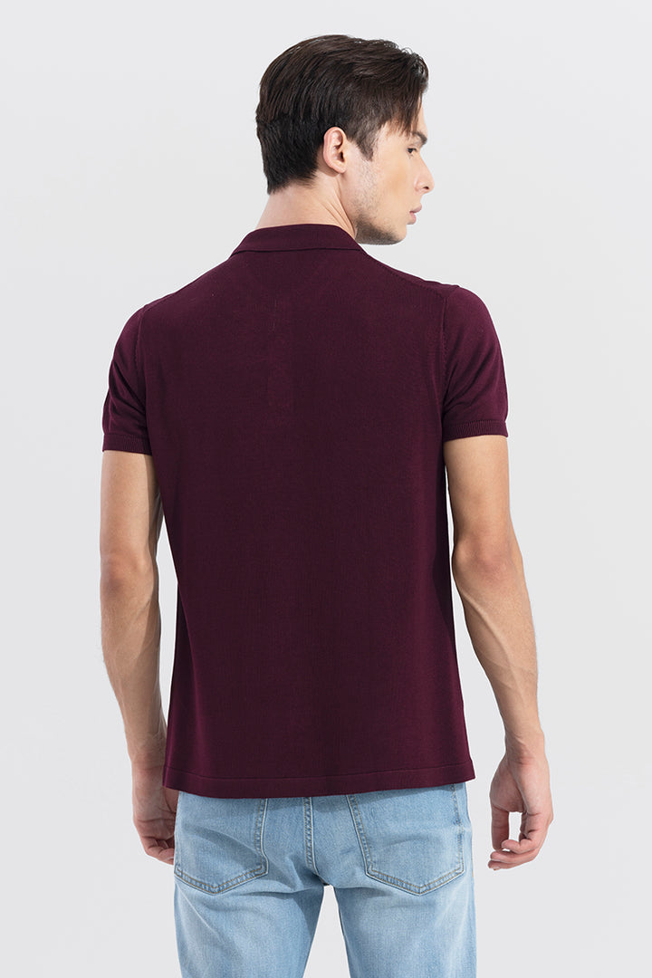 Effortless Chic Wine Polo T-Shirt