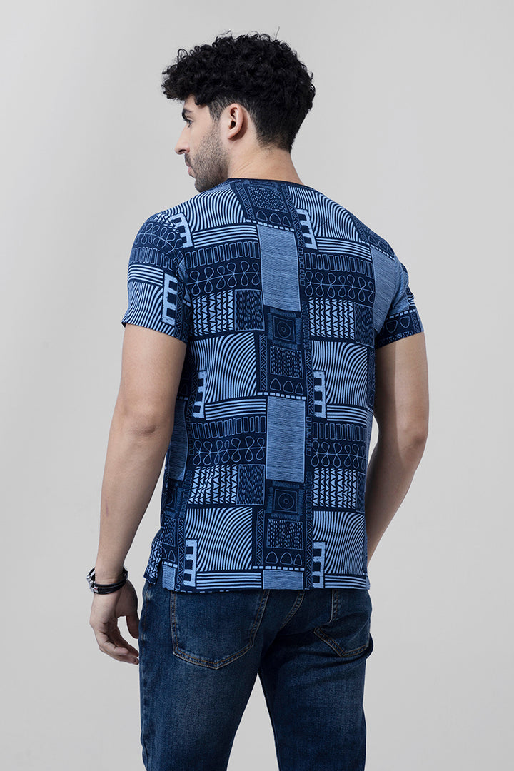 Cross Greek Art Blue T-Shirt