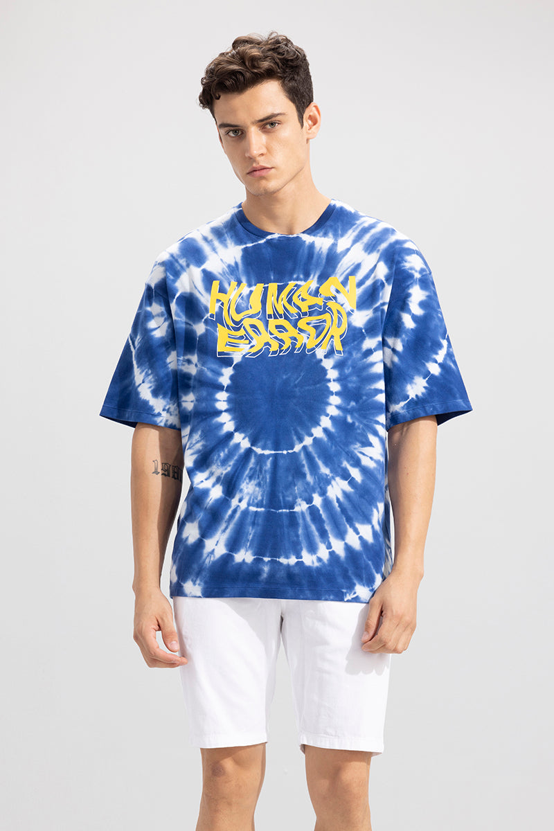 Human Error Blue Tie Dye Oversized T-Shirt