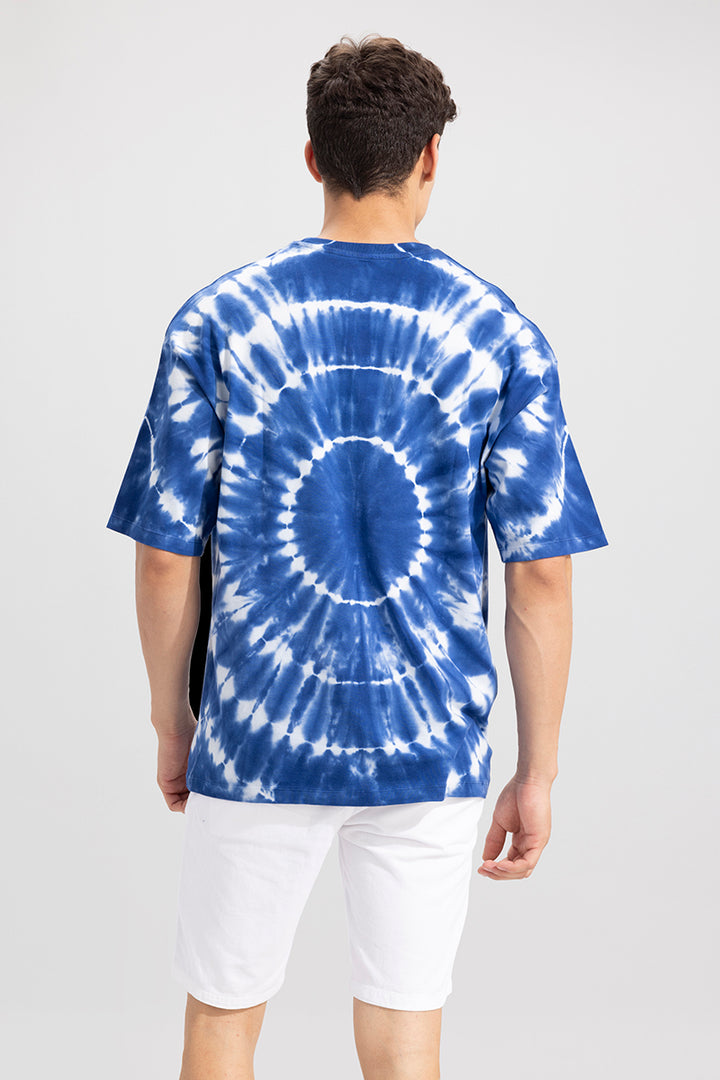 Human Error Blue Tie Dye Oversized T-Shirt