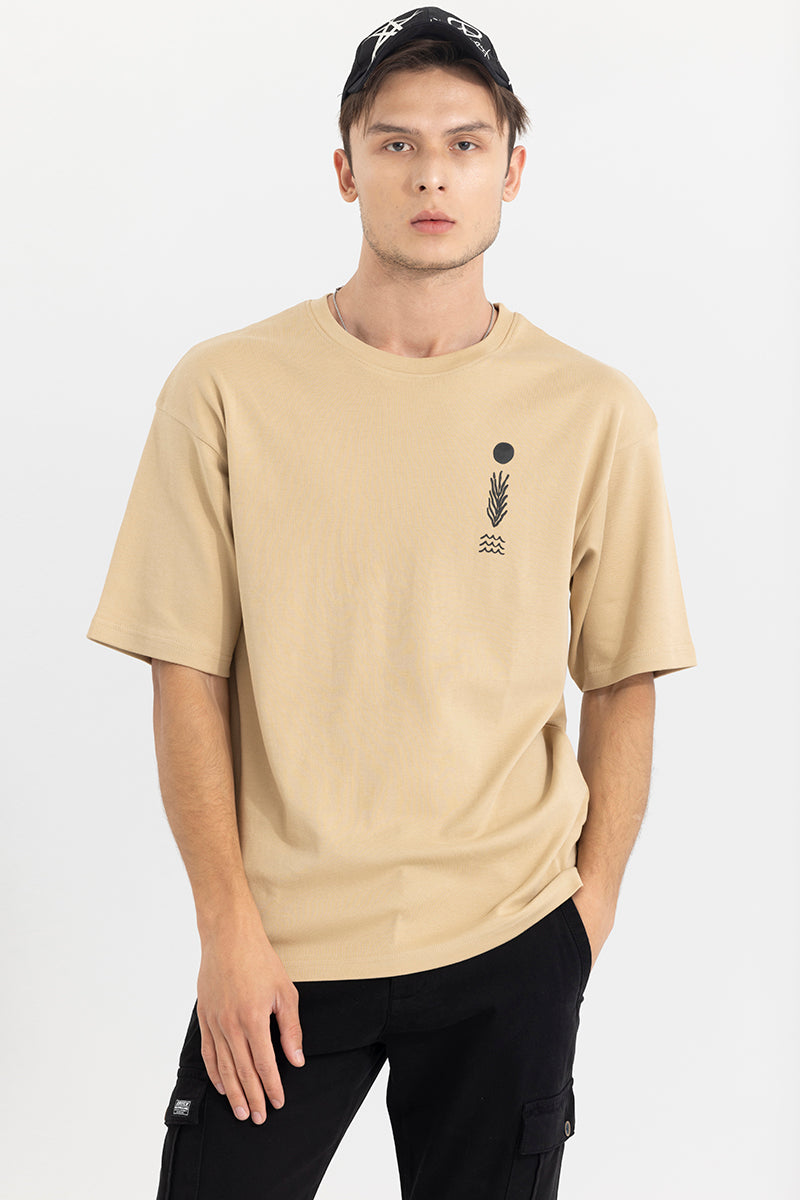 Different Route Cream Oversized T-Shirt
