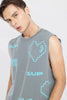 Cyber Space Grey Sleeveless T-Shirt