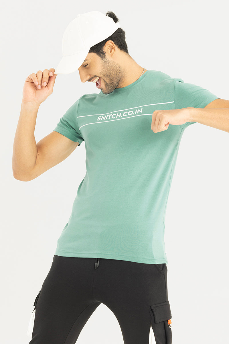 Embossed Logo Green T-Shirt