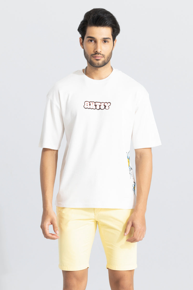 Artsy White Oversized T-Shirt