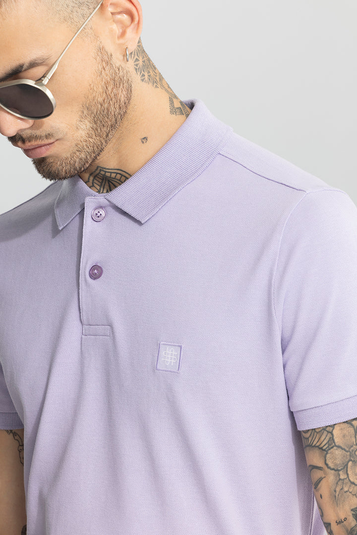 Incise Logo Lavender Polo T-Shirt