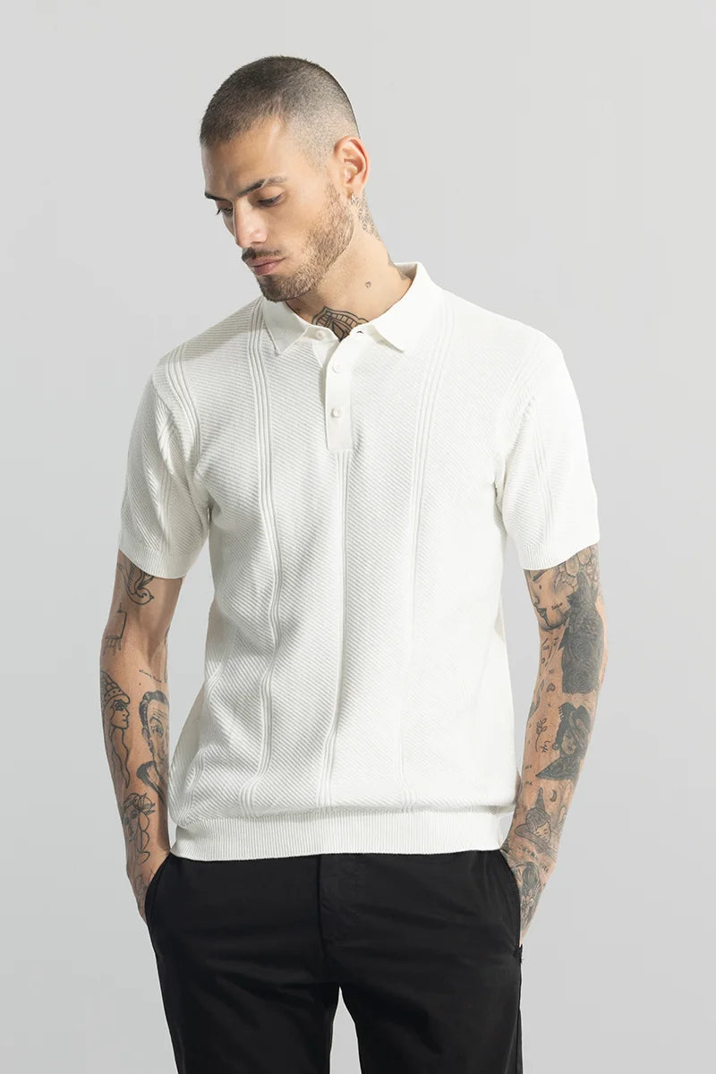 White knitted polo sales