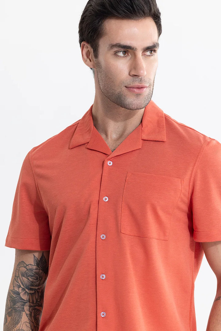 Buzzie Dark Orange Knitted Shirt