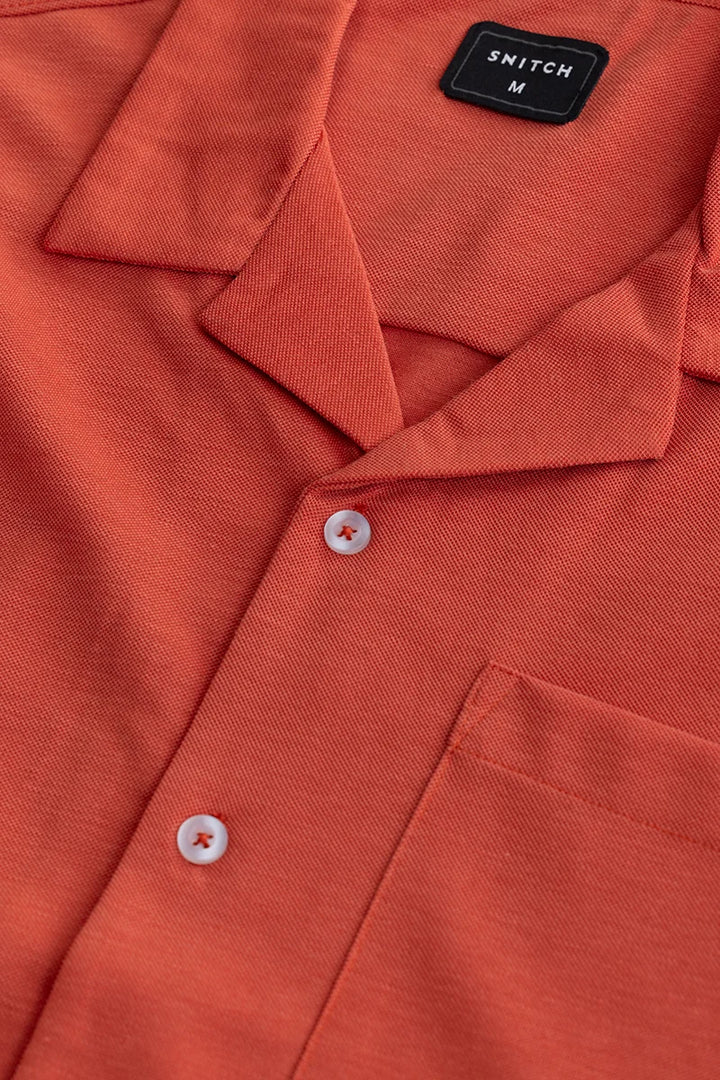 Buzzie Dark Orange Knitted Shirt