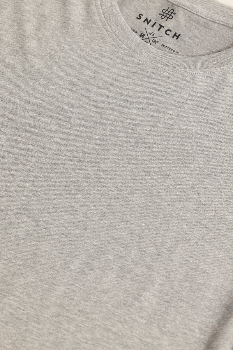 Buy Men's EasyEssentials Grey Melange T-Shirt Online | SNITCH