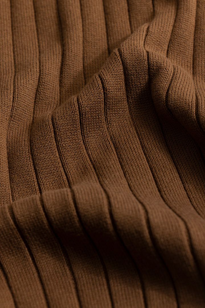Sleek Striped Brown Polo T-Shirt