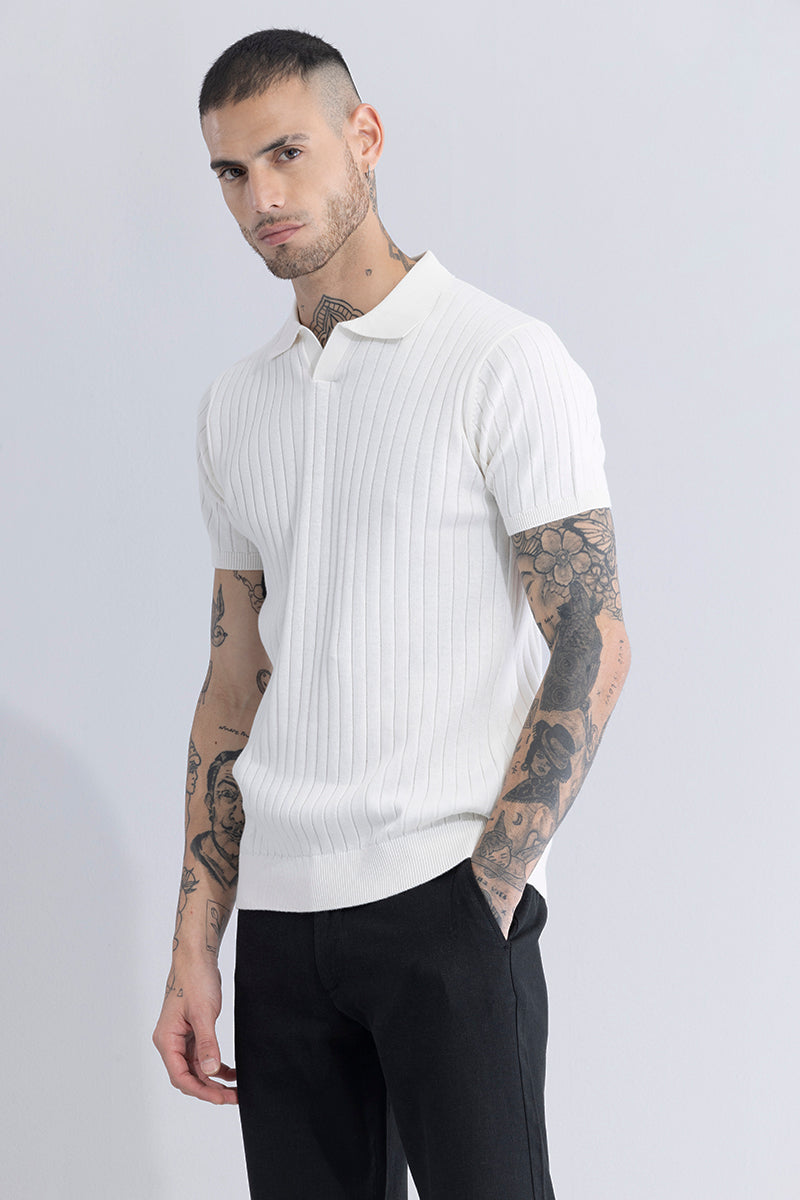 White striped polo shirt sales