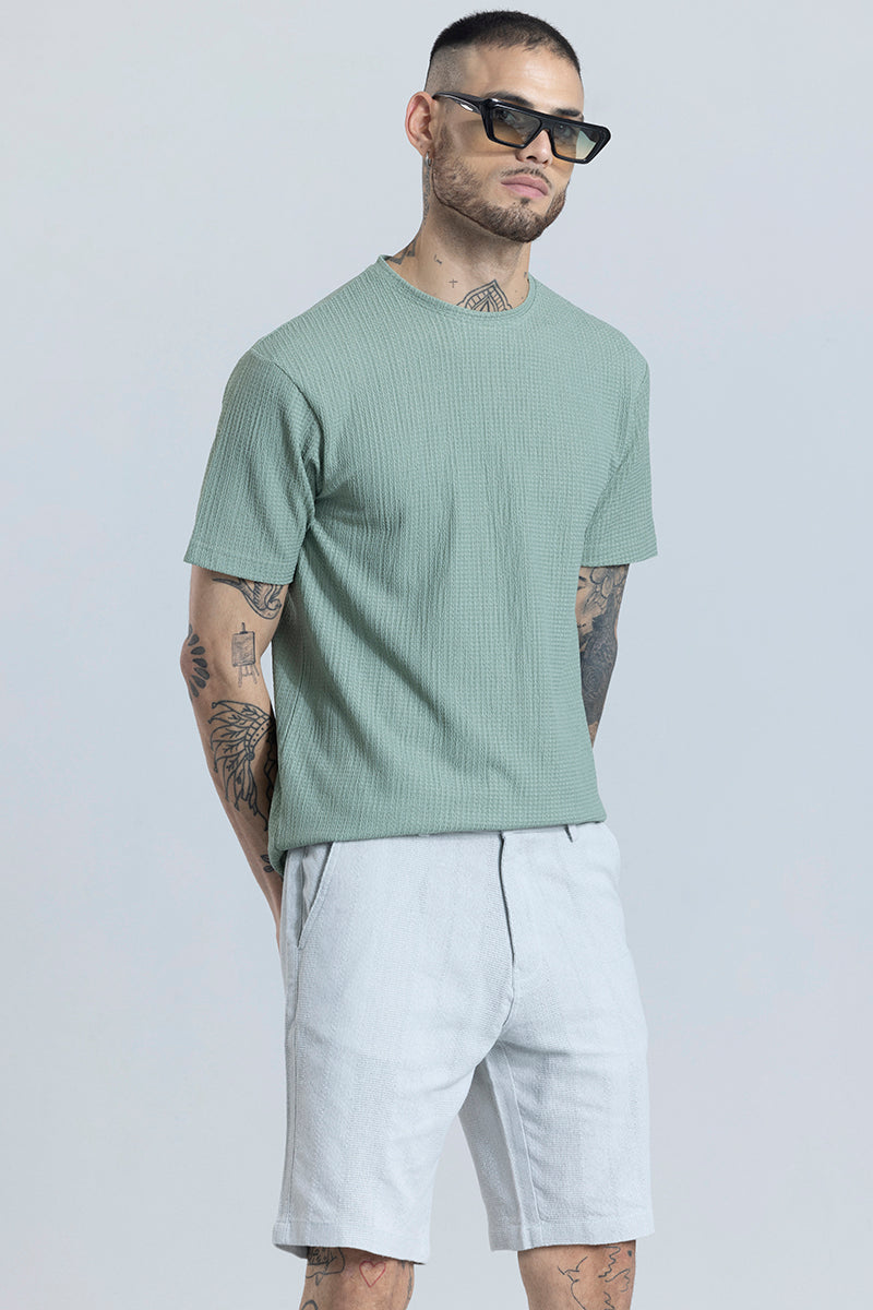 Buy Men s Tactile Green Textured T Shirt Online SNITCH