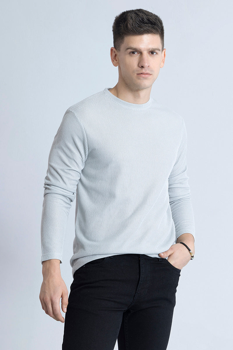 Waffle Texture Grey T Shirt