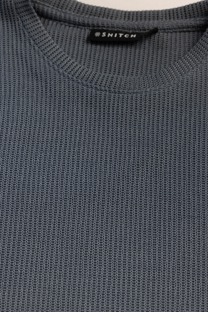 Waffle Texture Anchor Grey T-Shirt