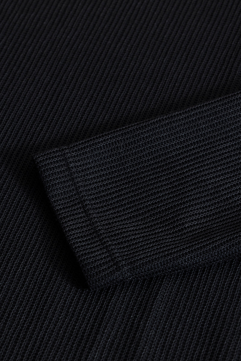 Waffle Texture Black T-Shirt