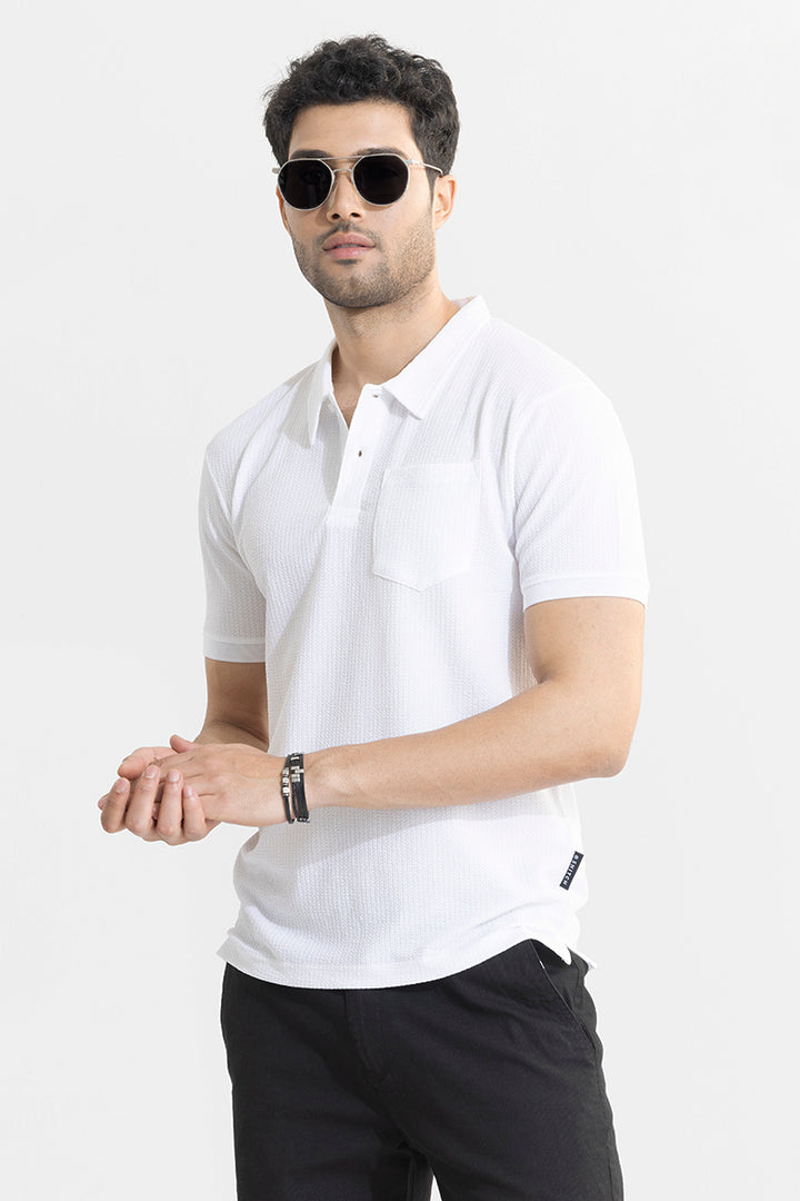 Roller White Polo T-Shirt