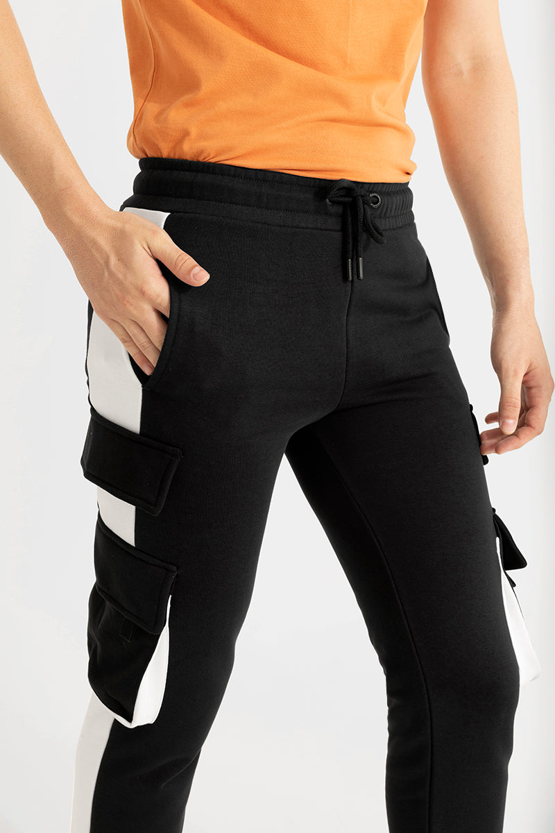 Buy Men s Utility Black Cargo Jogger Online SNITCH