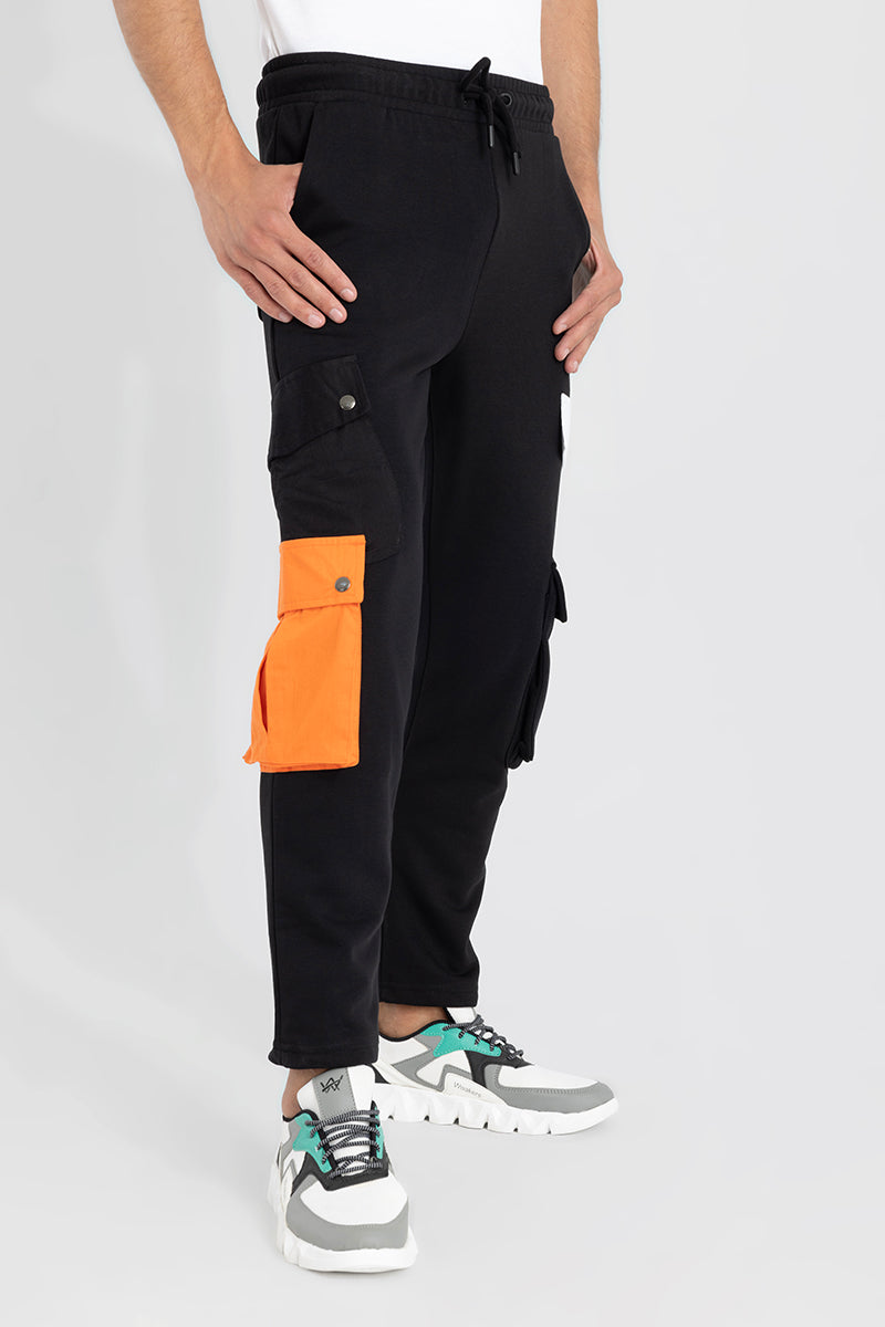 Men's Regular Black Jogger With Pocket