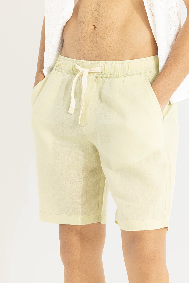 Cream linen best sale shorts