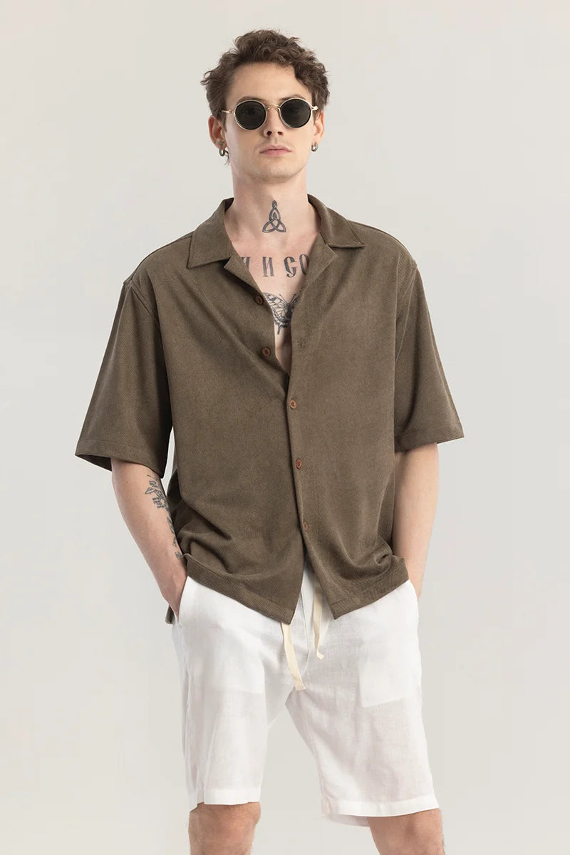 Chilluxe Brown Oversized Shirt