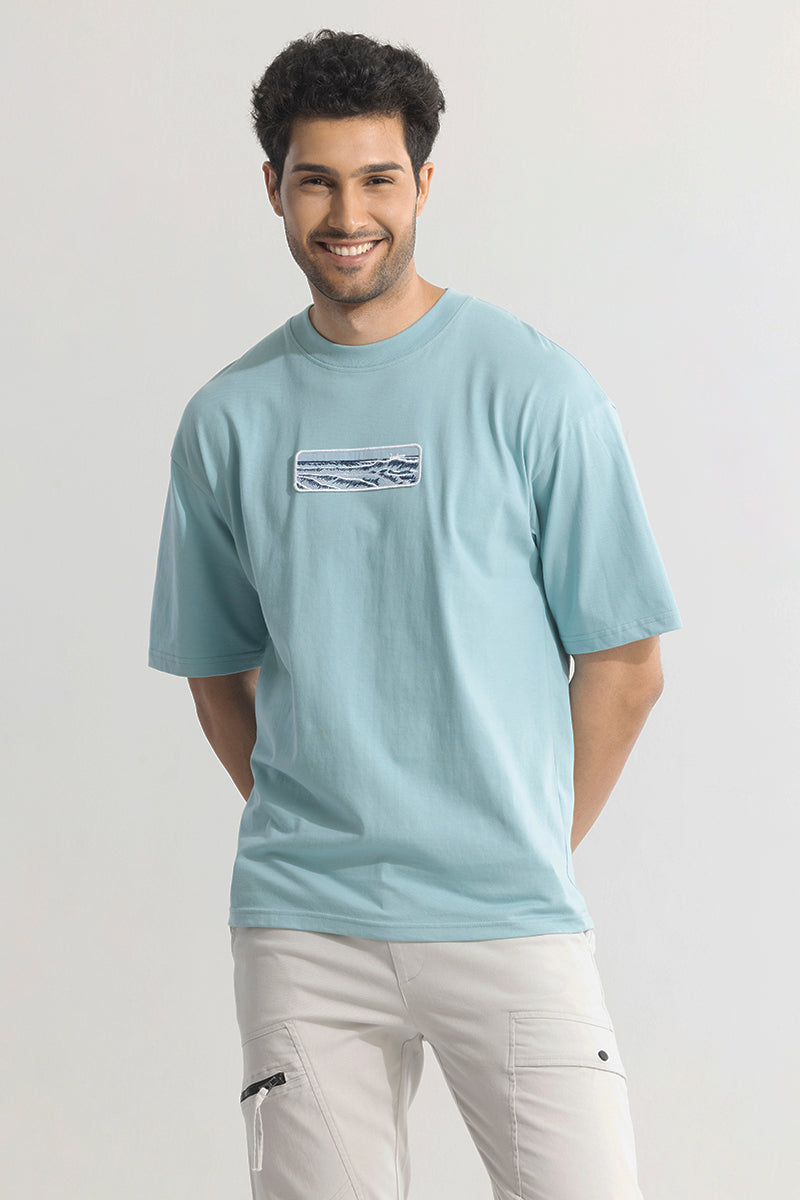 Riding With The Flow Blue Oversized T-Shirt