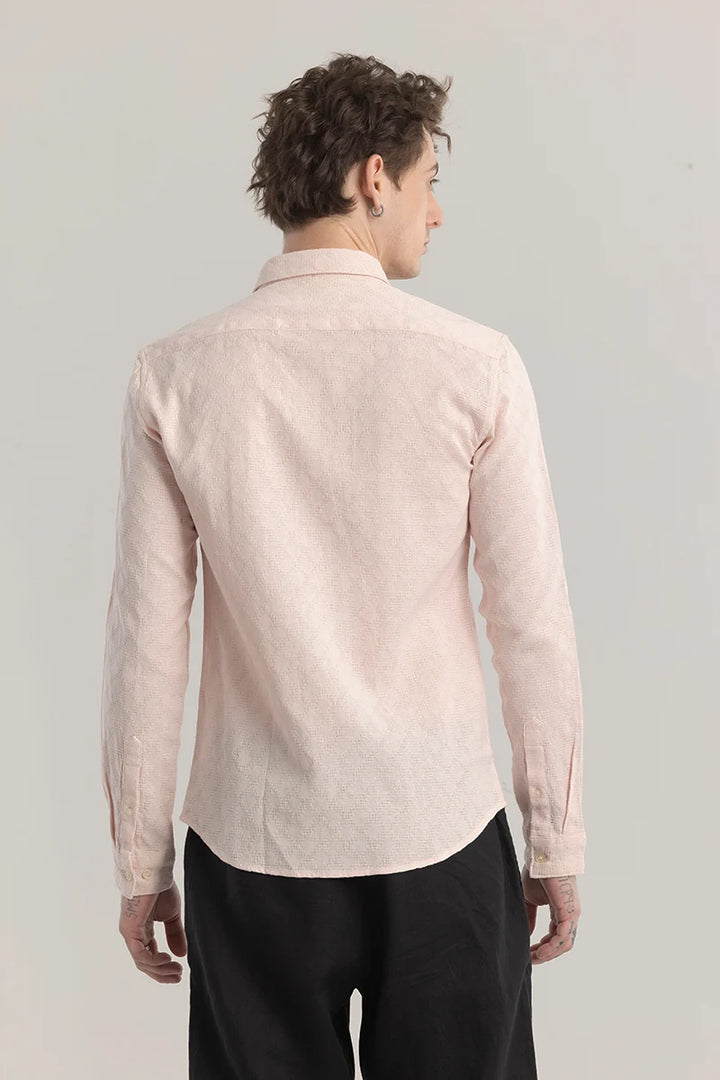 Quiltrend Pink Self Design Shirt